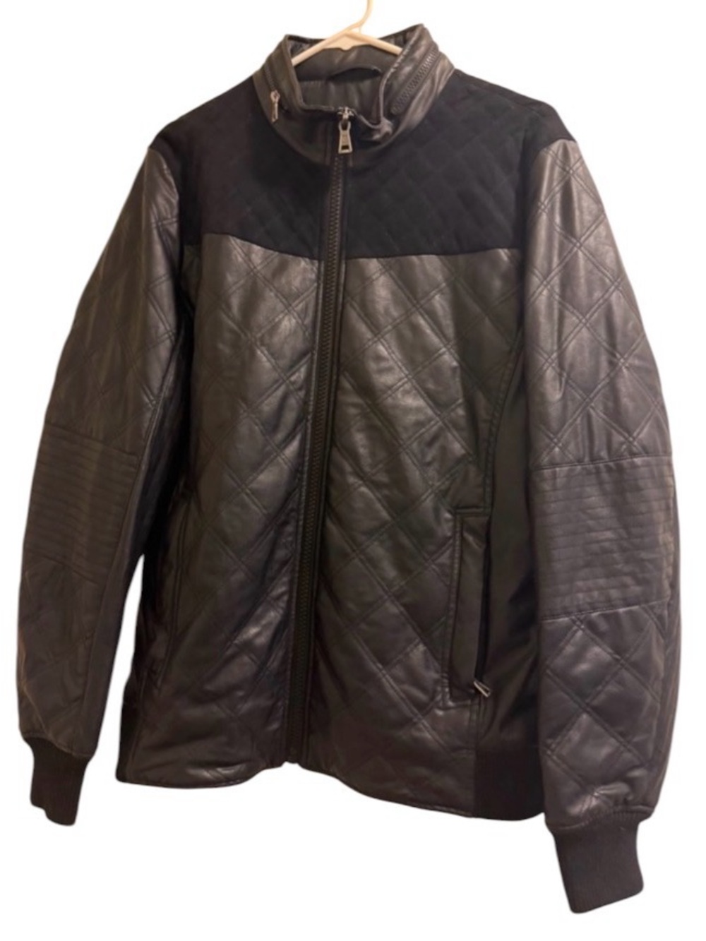 American Stitch Black Quilted Bomber Jacket